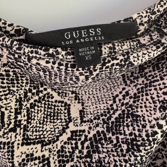 Guess Snakeskin Bodycon Mini Dress One Shoulder Cutout Party Club Date Dress XS - Picture 5 of 8